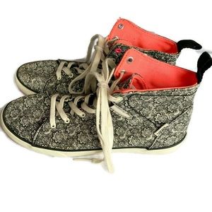 Vans Sk8 paisley High Top Shoes Canvas Black White